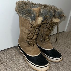 Northside tall fuzzy/tan waterproof winter snow boots